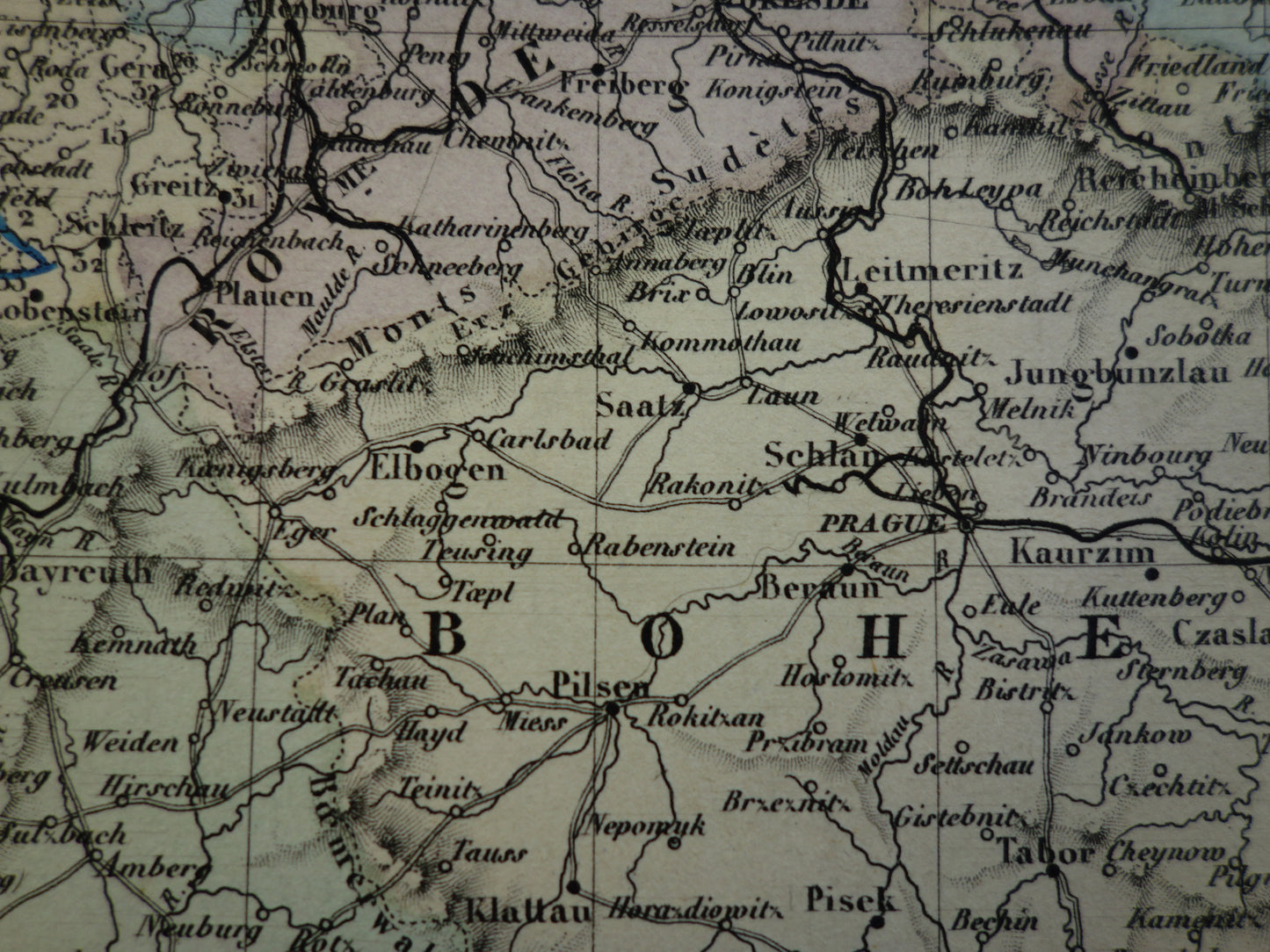 DUITSLAND Grote antieke landkaart van het Duitse Rijk Pruissen 1858 originele oude kaart Centraal Europa met Oostenrijk-Hongarije te koop