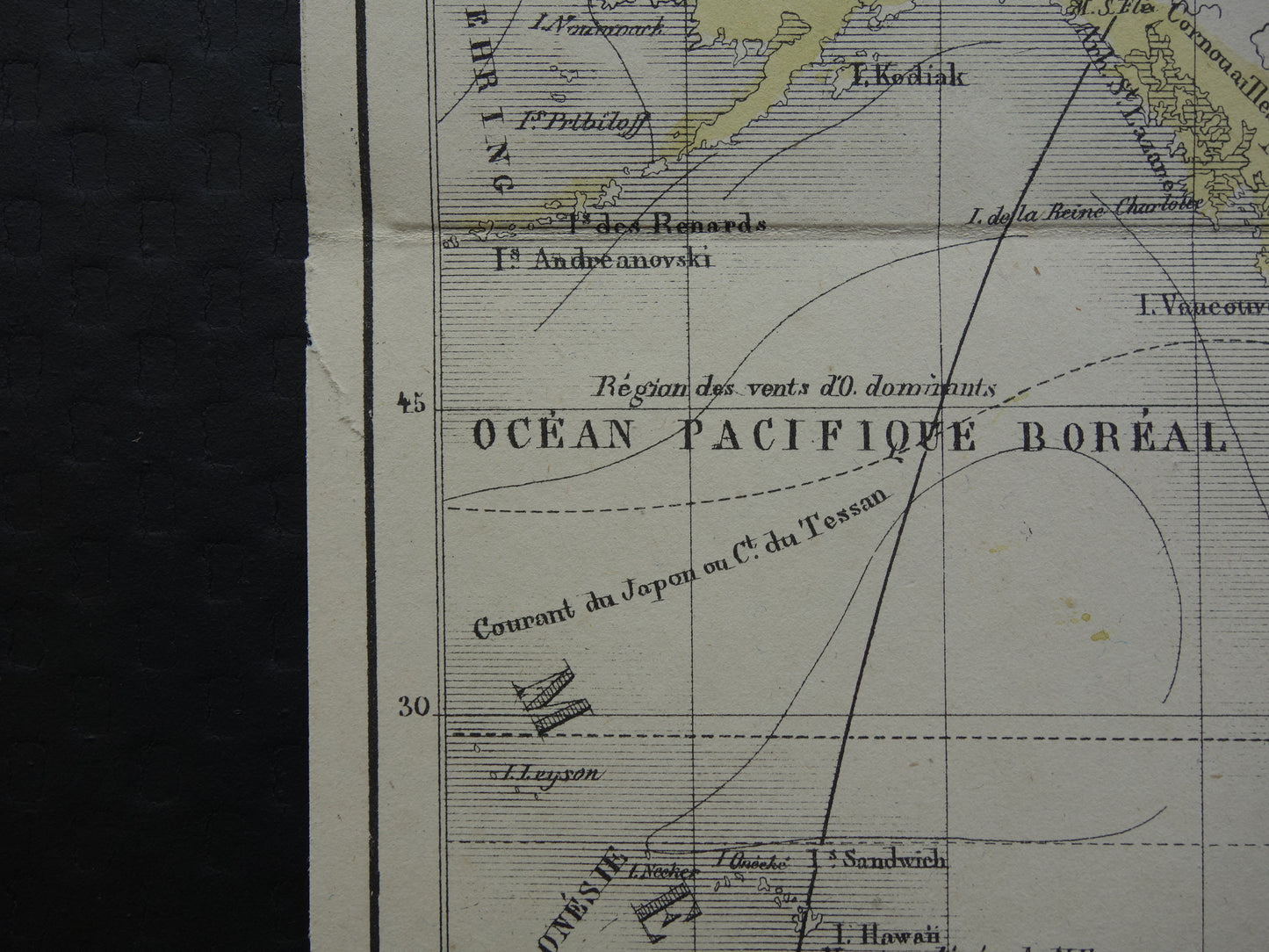 Oude wereldkaart uit 1858 originele antieke handgekleurde Franse landkaart