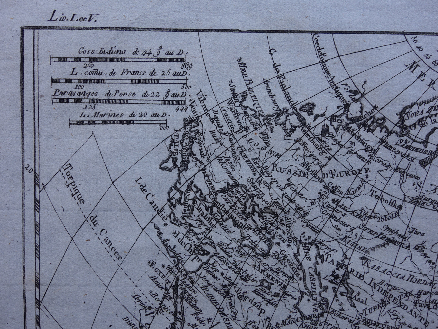 1780 Oude kaart van Azië Originele Antieke landkaart - Raynal Bonne L'Asie