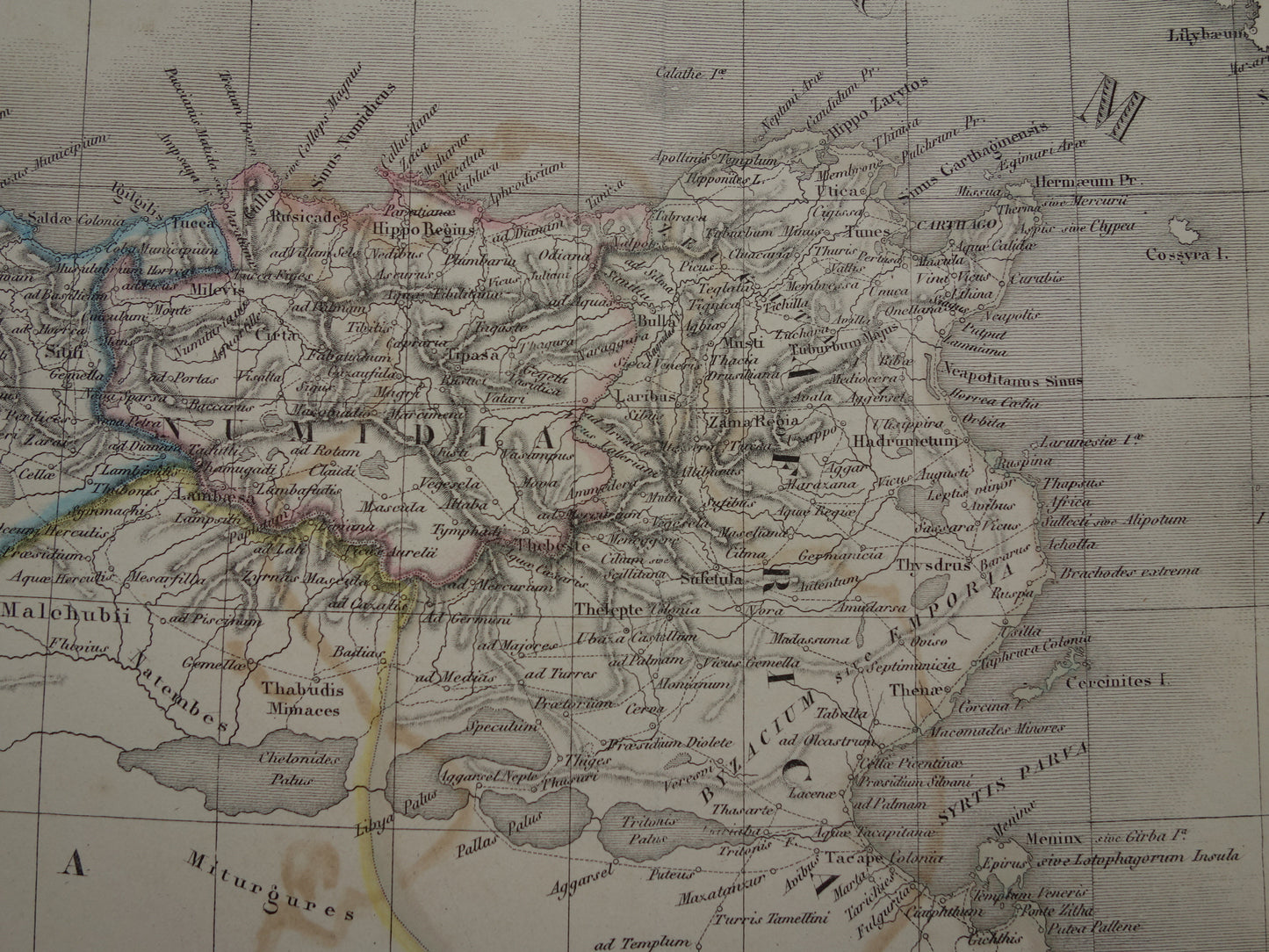 Carthago oude kaart landkaart