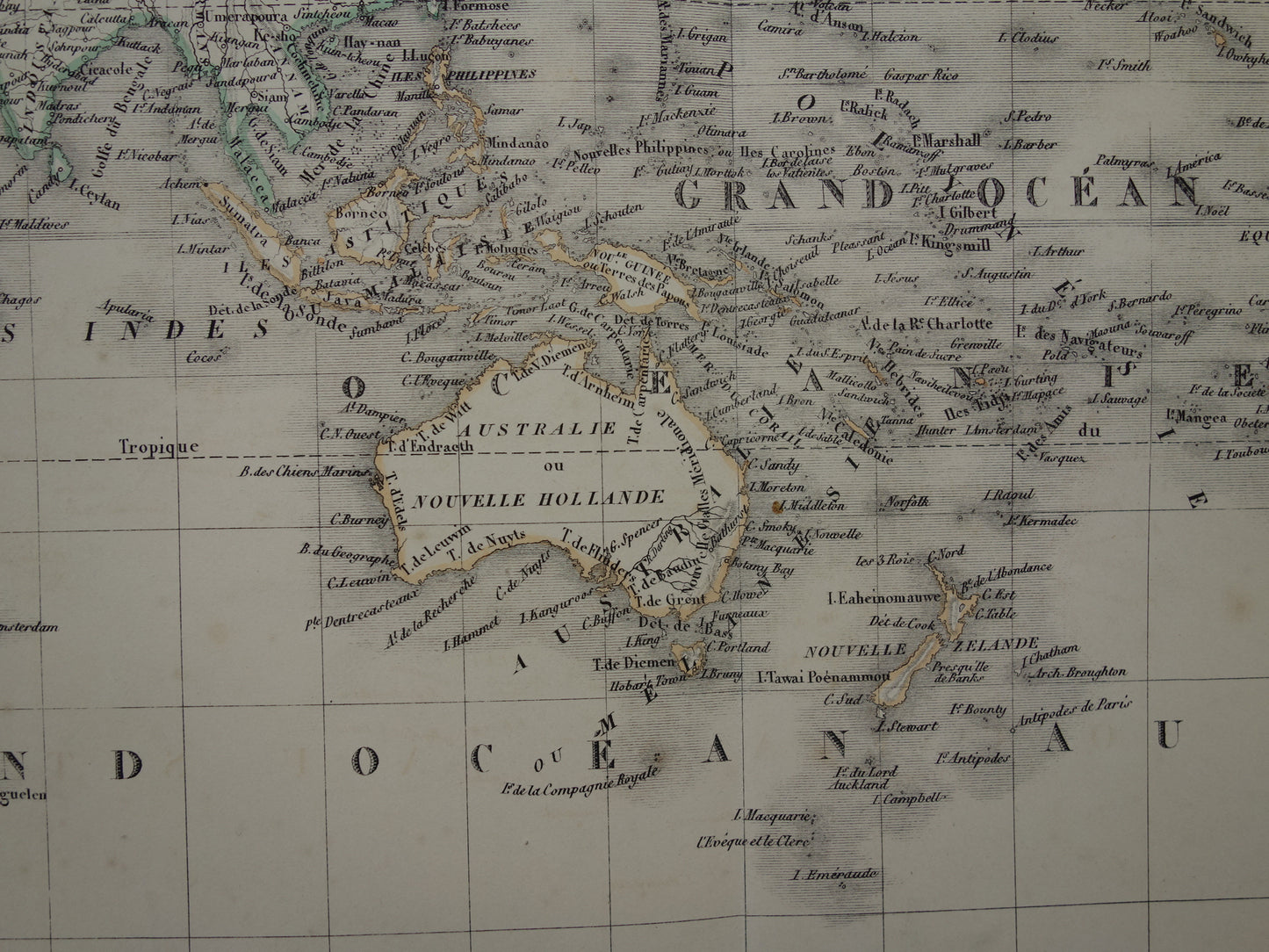Grote oude Wereldkaart 1851 originele antieke landkaart van de wereld - historische kaarten met jaartal