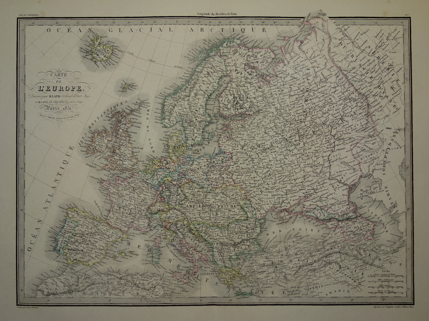 europa in het jaar 1851 kaart historische landkaart