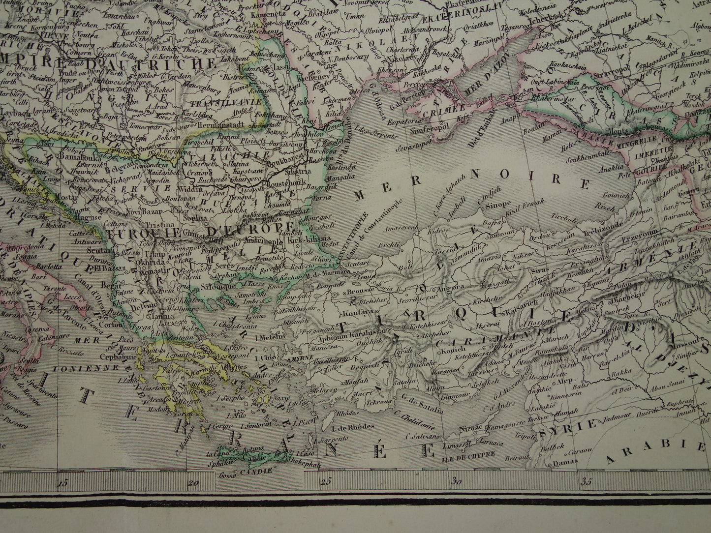 Oude Landkaart van Europa in 1851 Grote antieke kaart Europa originele vintage poster met jaartal