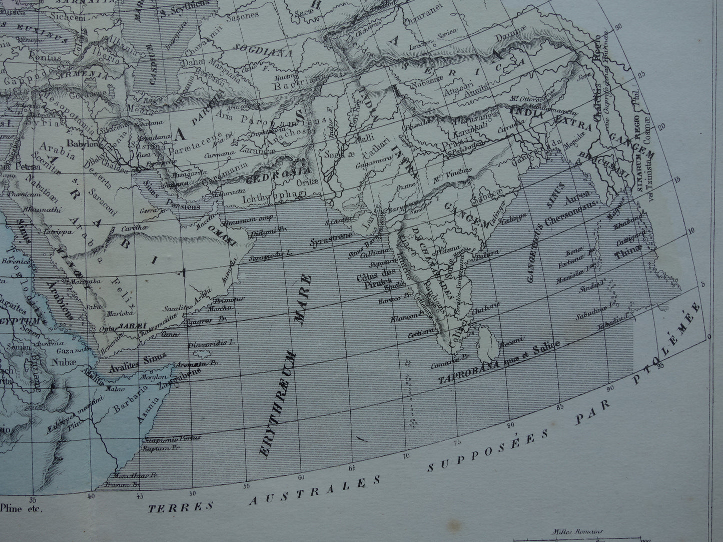 WERELDKAART Kaart van de bekende wereld in de klassieke oudheid ten tijde van Ptolemaeus oude kaarten