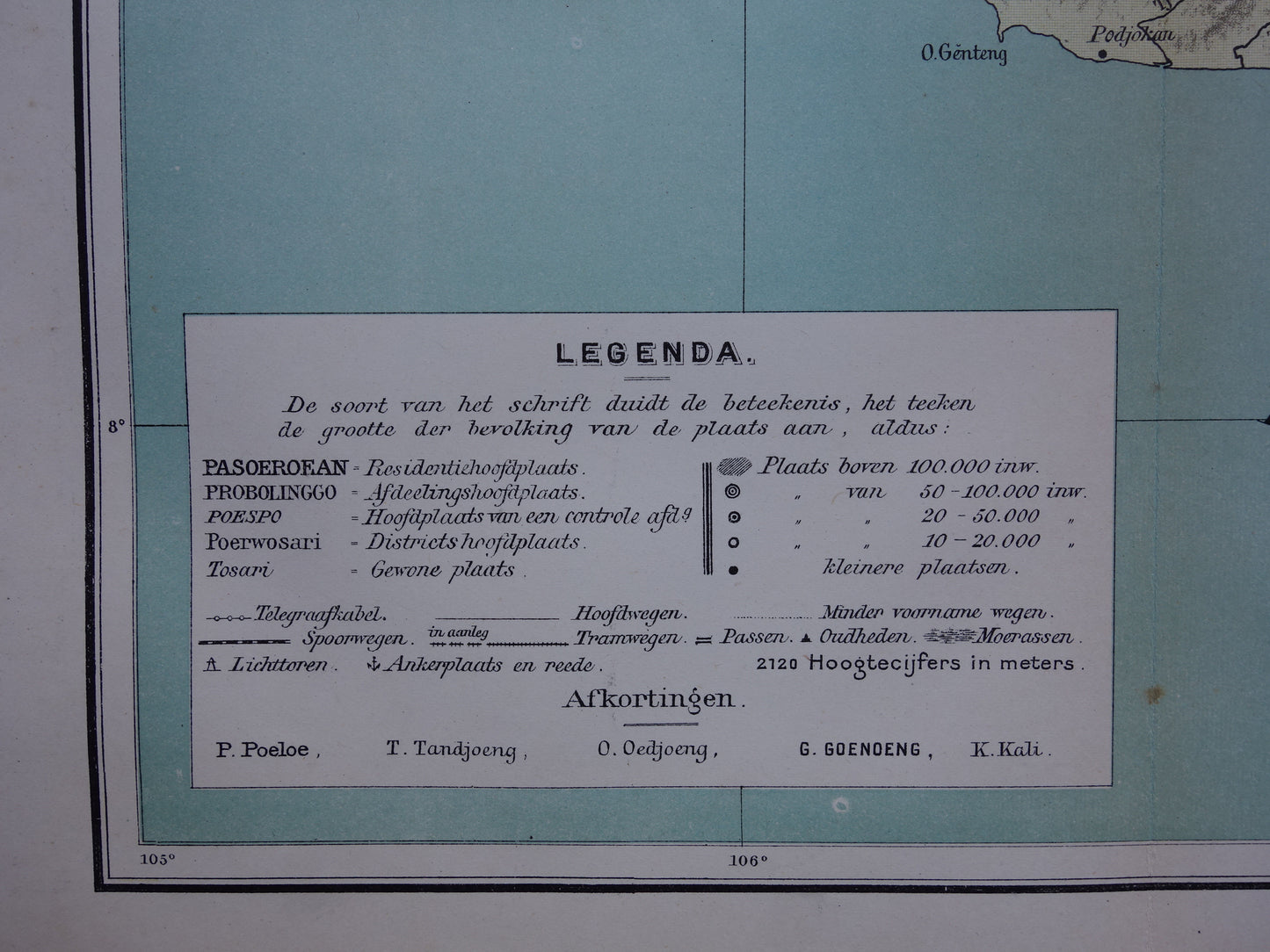 JAVA Grote oude kaart van Java en Madura Indonesië 1918 originele antieke Nederlandse landkaart
