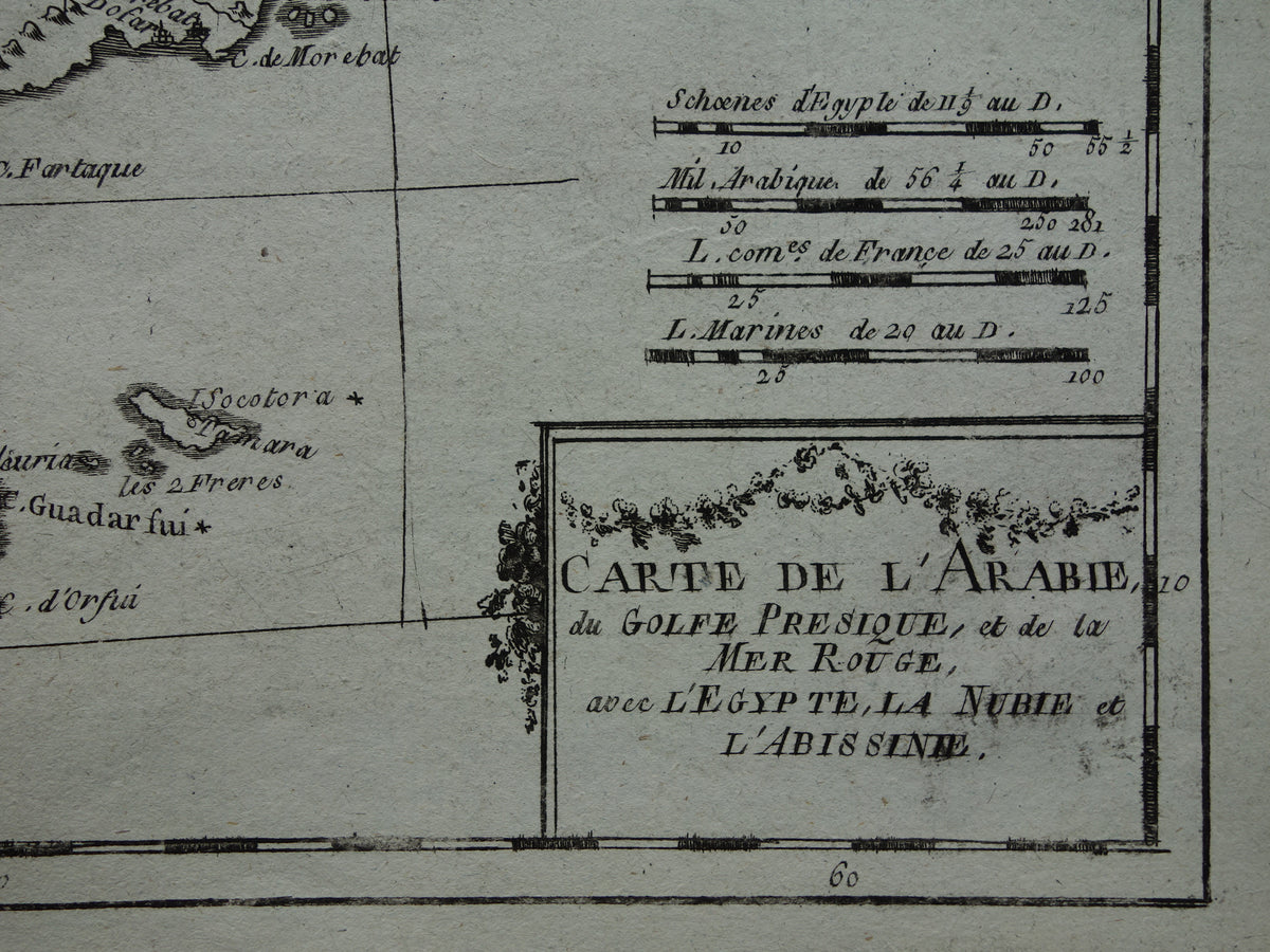 14 carte de l'arabie du golfe persique et de ka mer rouge avec l'egypte, la nubie et l'abissinie raynal bonne