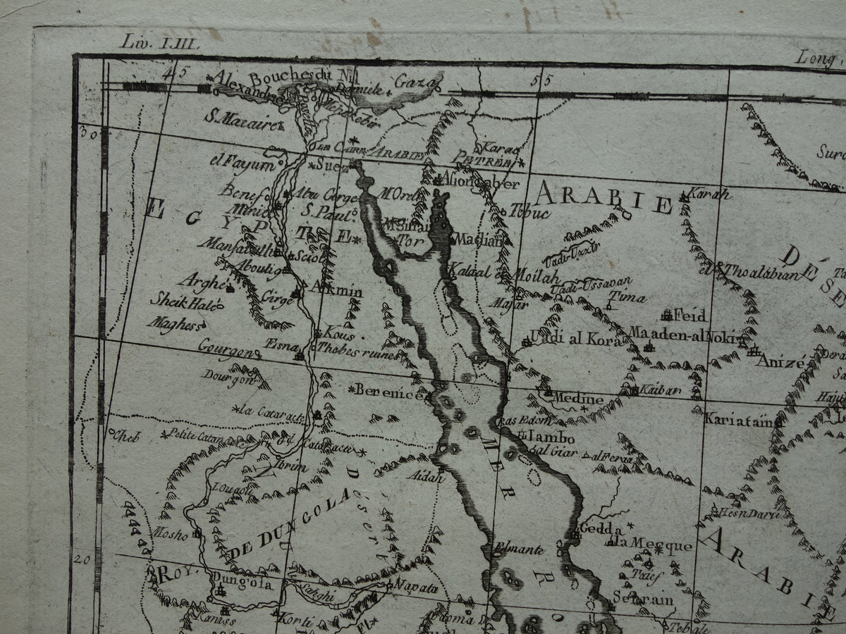Saudi Arabia antique map of Saudi Arabia Red Sea and Persian Gulf from 1780 original old map