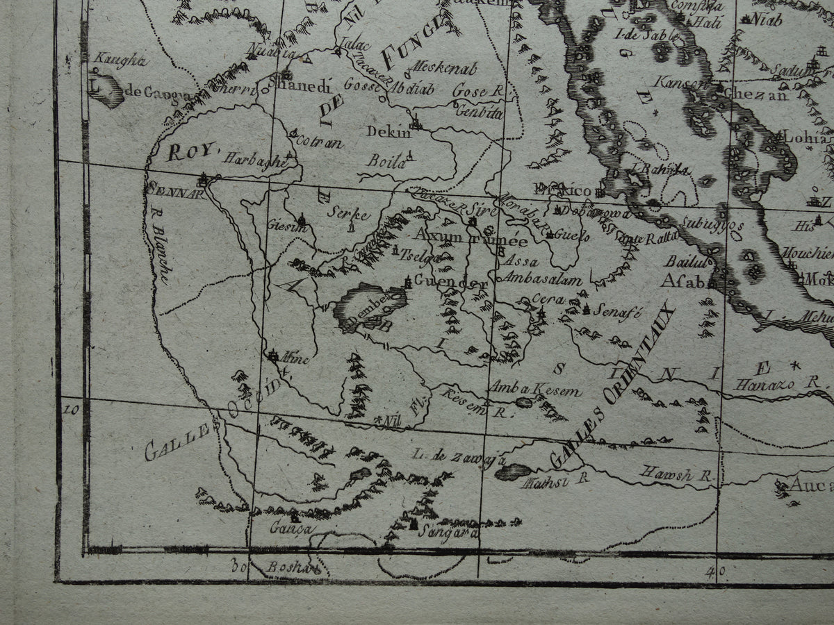 Saudi Arabia antique map of Saudi Arabia Red Sea and Persian Gulf from 1780 original old map