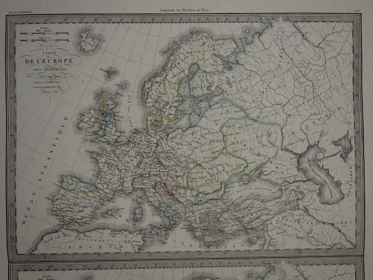 Europa ten tijde van Karel de Grote landkaart