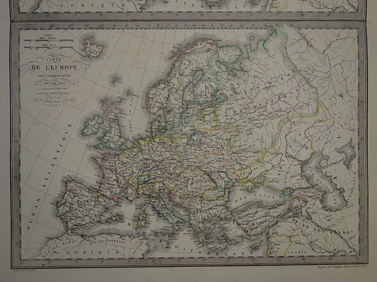 Europa ten tijde van Karel V omstreeks 1500 landkaart