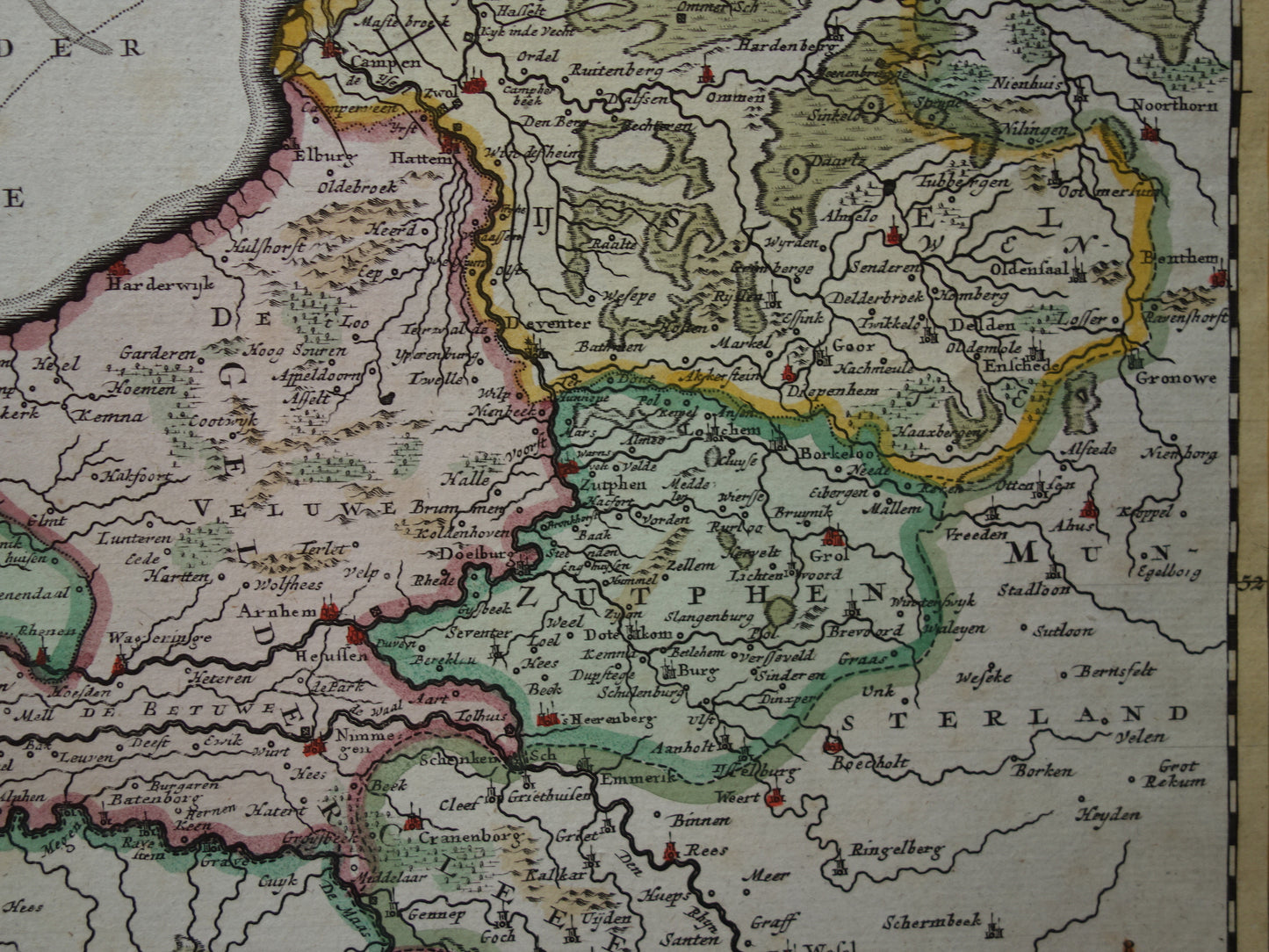 Antieke kaart van Nederland 1725 oude landkaart Republiek der Zeven Verenigde Nederlanden