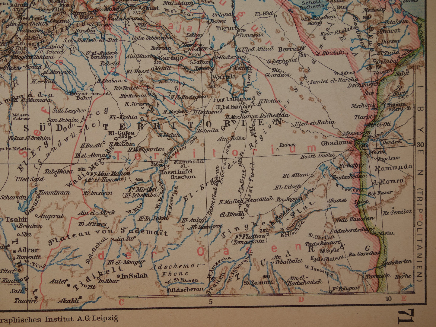 Oude kaart Marokko Algerije Tunesië uit 1931 kleine vintage landkaart