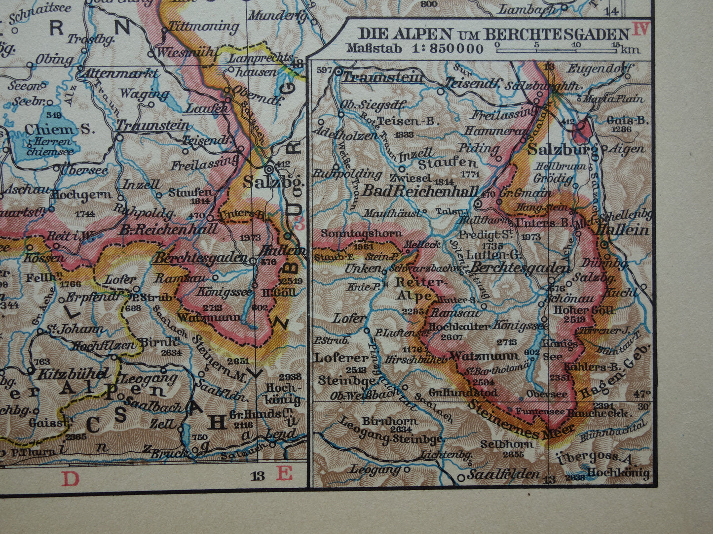 DEUTSCHLAND alte Karte von Bayern 1931 originale Vintage-Karte von München Augsburg Nürnberg