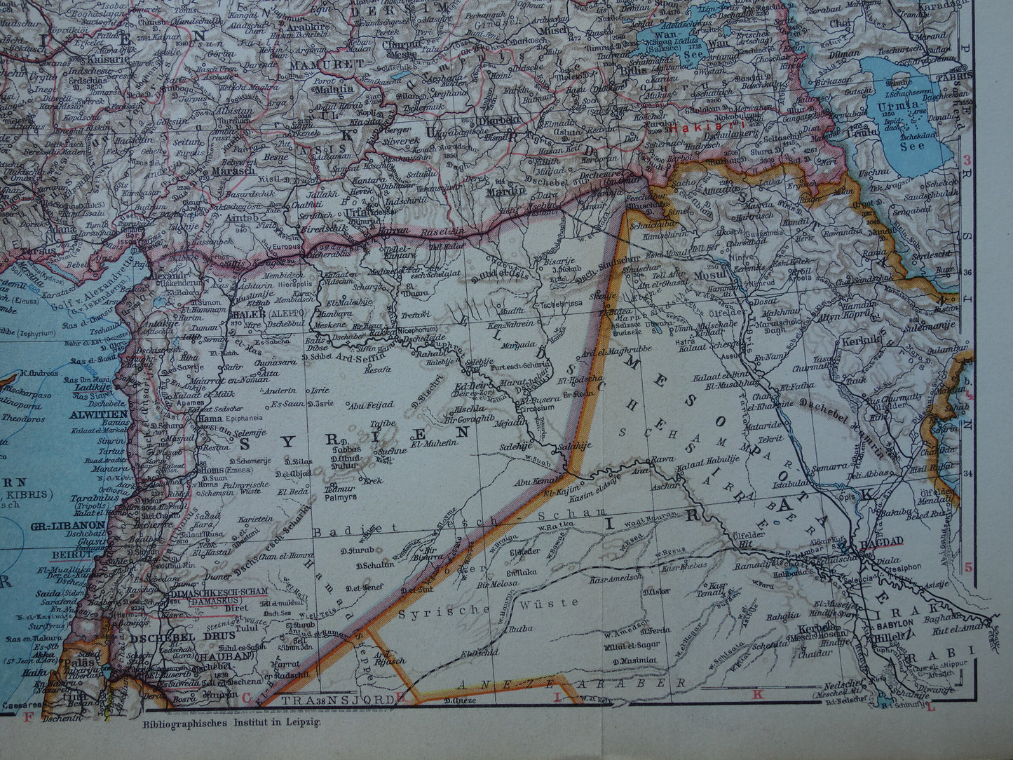 Turkije oude kaart van Turkije uit 1928 originele Duitse vintage landkaart