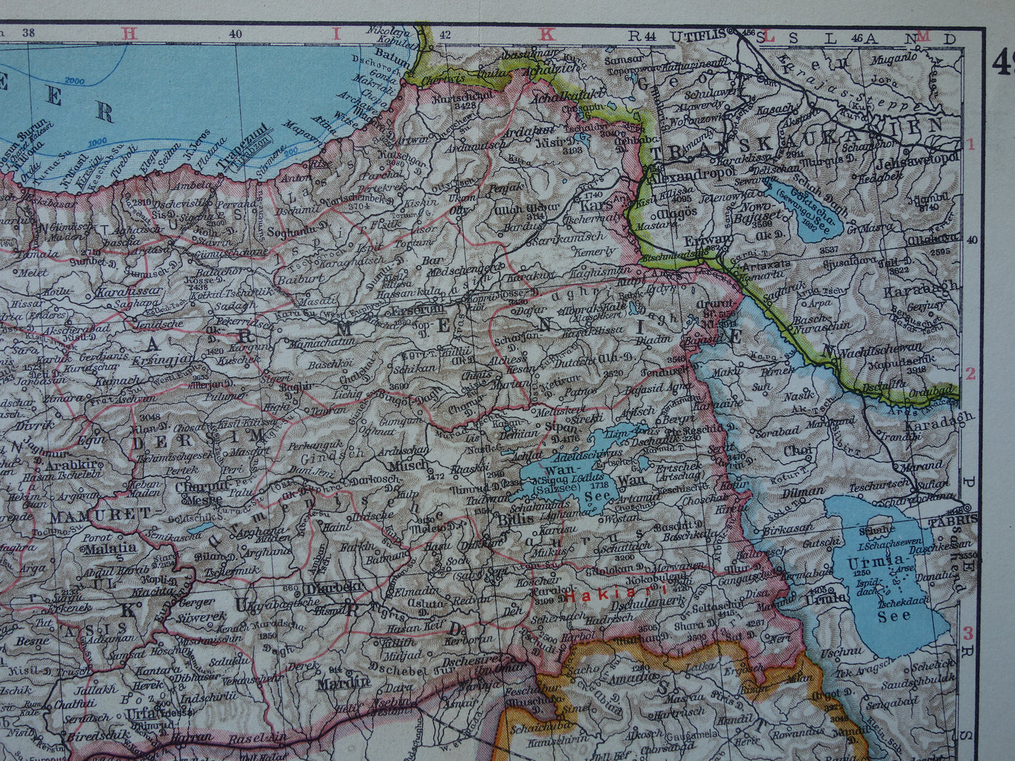Turkije oude kaart van Turkije uit 1928 originele Duitse vintage landkaart