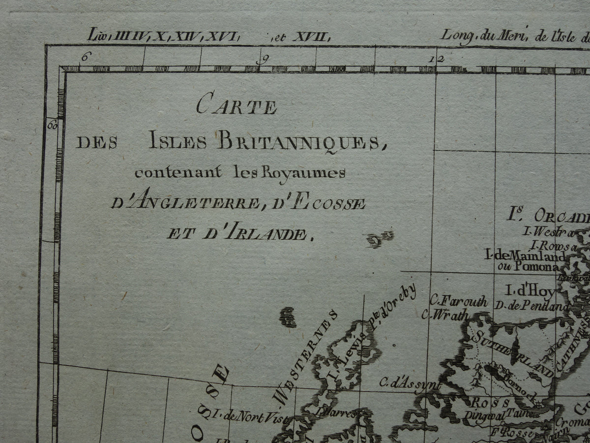 Britse Eilanden antieke kaart van Engeland Ierland Schotland uit 1780 originele oude landkaart vintage print