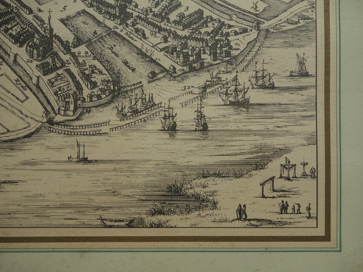 AMSTERDAM old map of Amsterdam circa 1300 NABRUK vintage map