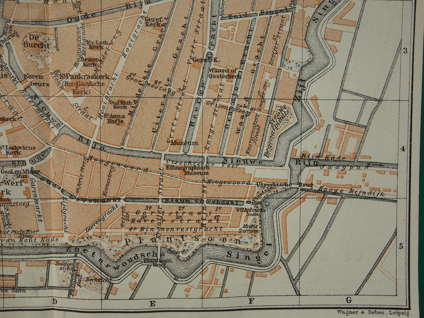 LEIDEN oude kaart van Leiden uit 1910 kleine originele antieke plattegrond