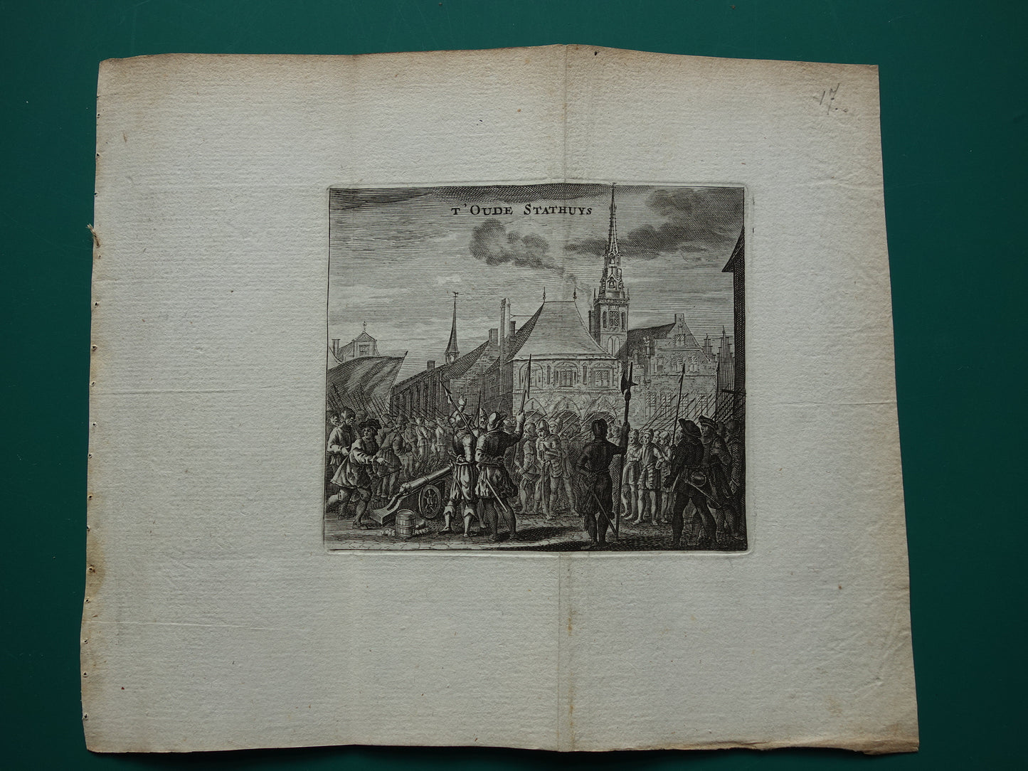 Old print former City Hall of Amsterdam 1770 Original antique print