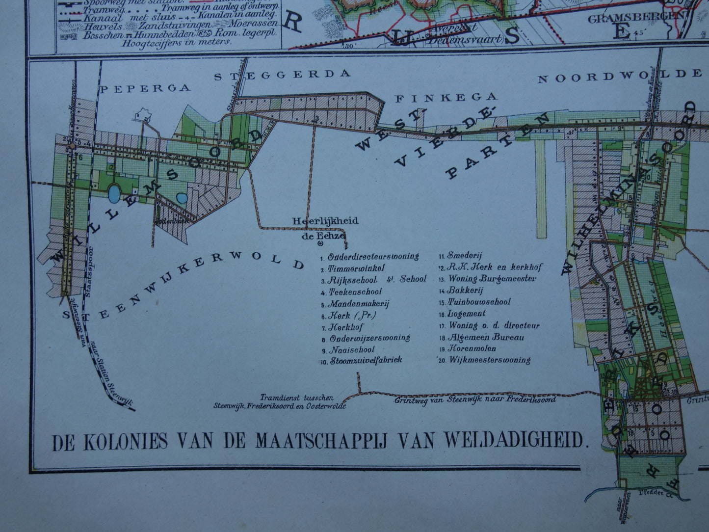 kolonien maatschappij van weldadigheid drenthe kaart landkaart overzicht