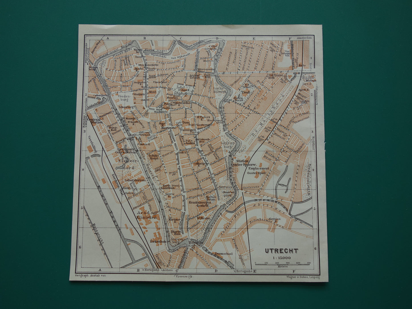 UTRECHT oude kaart van Utrecht uit 1904 kleine originele antieke plattegrond vintage landkaart