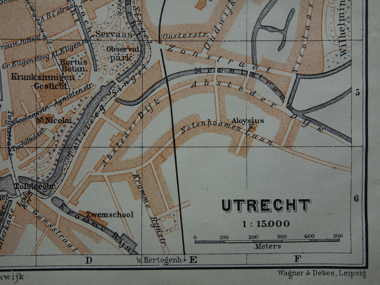 UTRECHT oude kaart van Utrecht uit 1904 kleine originele antieke plattegrond vintage landkaart