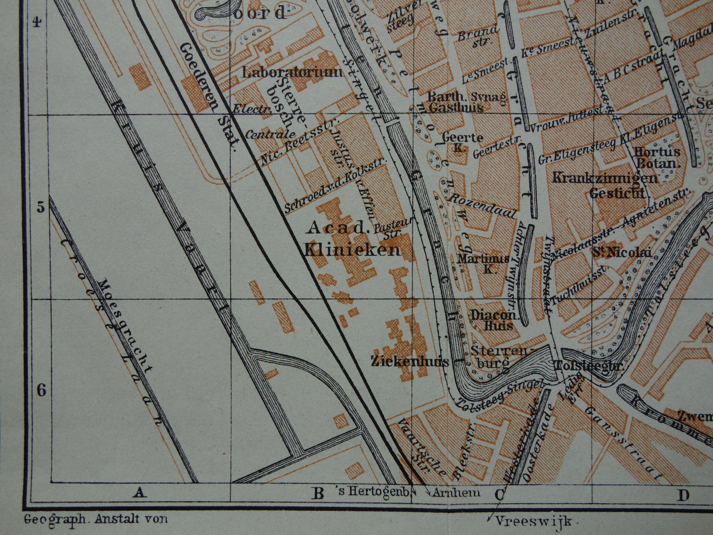 UTRECHT oude kaart van Utrecht uit 1904 kleine originele antieke plattegrond vintage landkaart