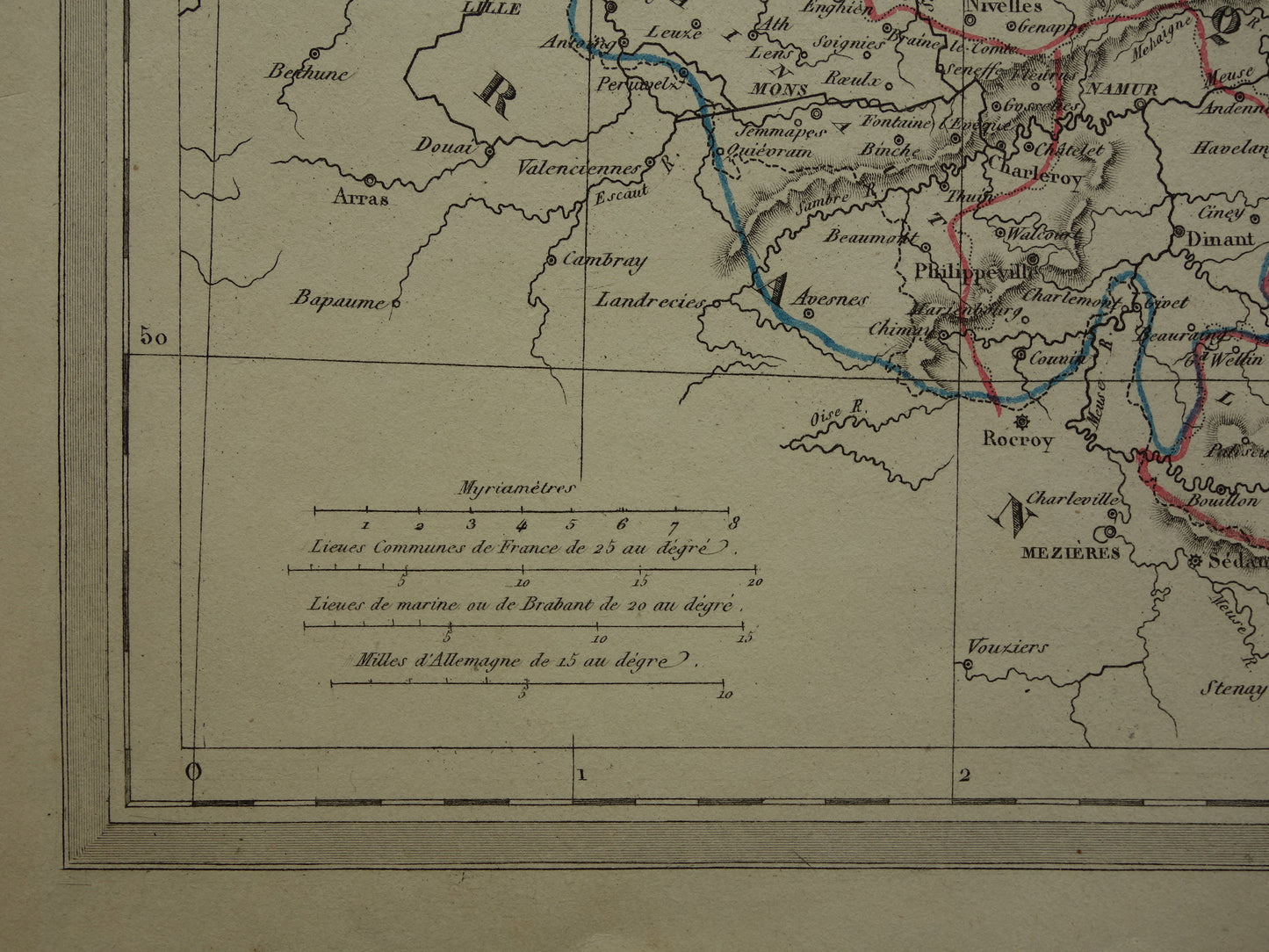 190+ jaar Oude kaart van Nederland en Belgë 1835 originele antieke Franse landkaart