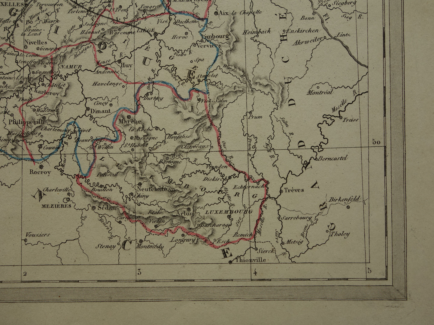 190+ jaar Oude kaart van Nederland en Belgë 1835 originele antieke Franse landkaart
