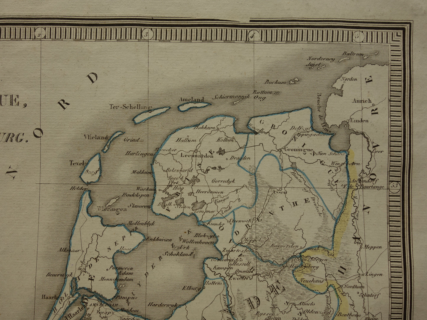 Nederland en België oude landkaart 1832 antieke kaart met jaartal