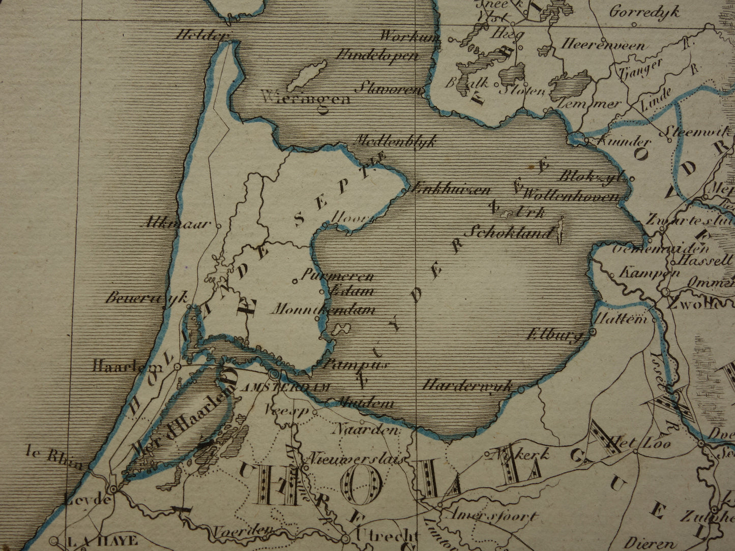 Nederland en België oude landkaart 1832 antieke kaart met jaartal