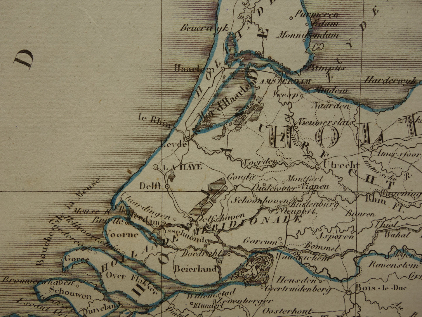 Nederland en België oude landkaart 1832 antieke kaart met jaartal