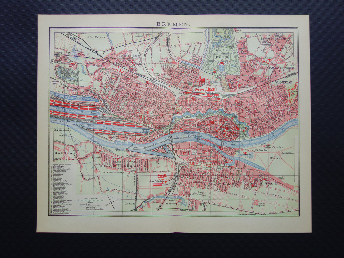 BREMEN old map of Bremen Original antique Dutch map historical map Bremen Germany