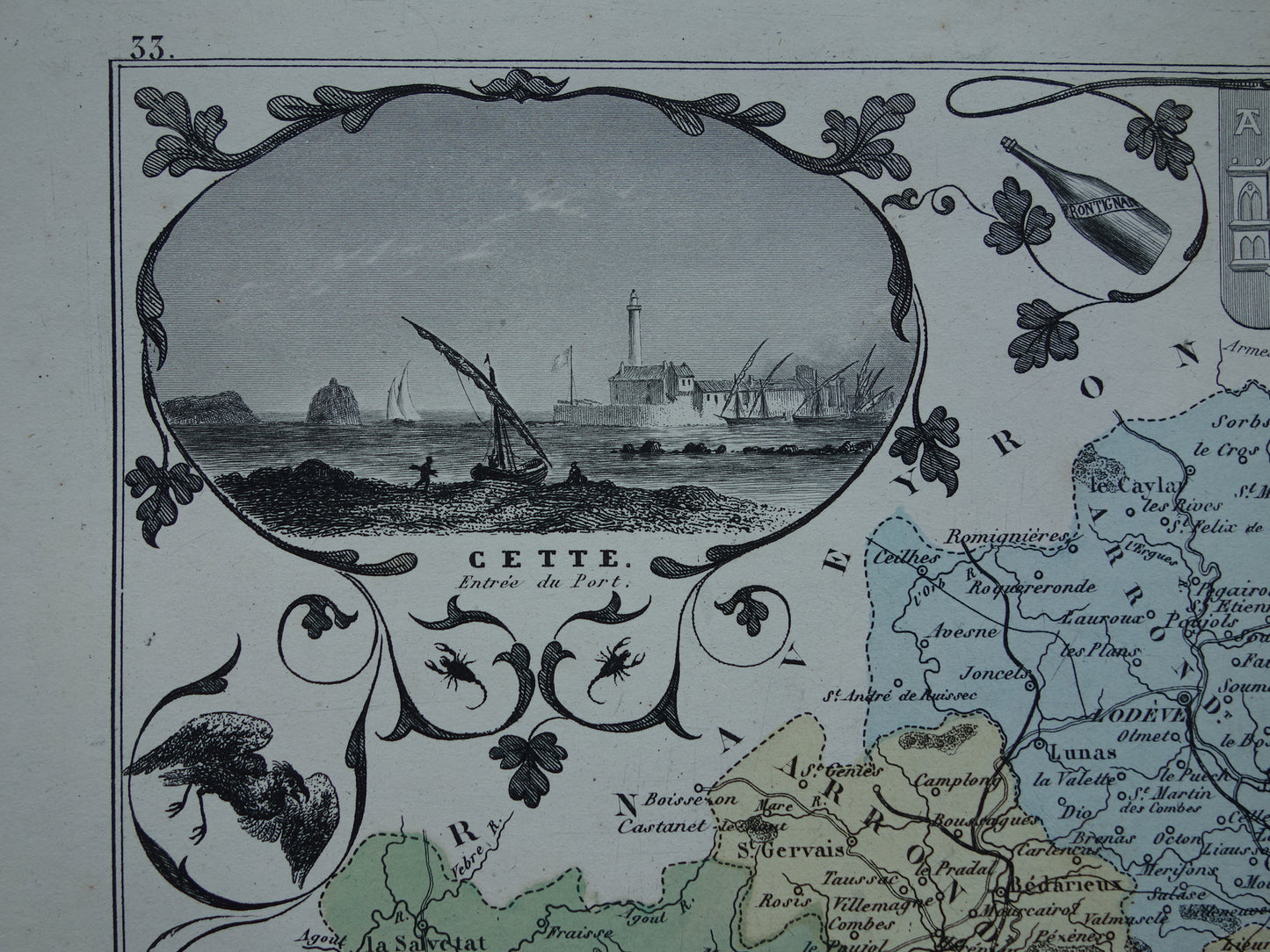 oude illustratie haven Cette in Frankrijk