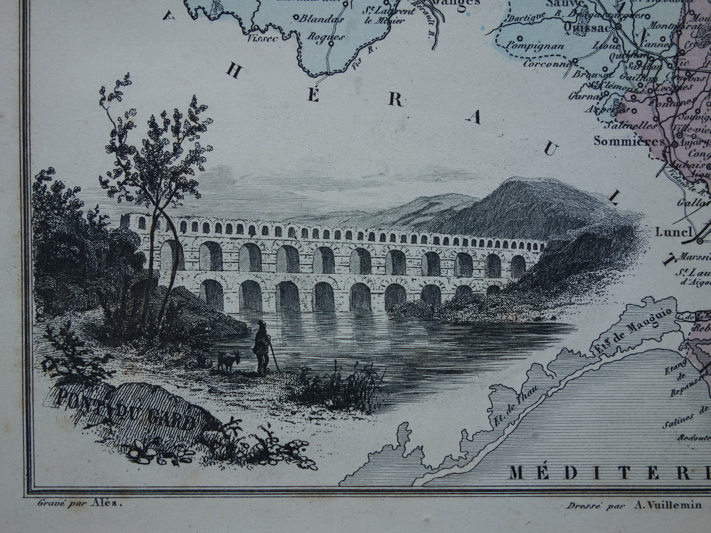 Pont du Gard antieke illustratie