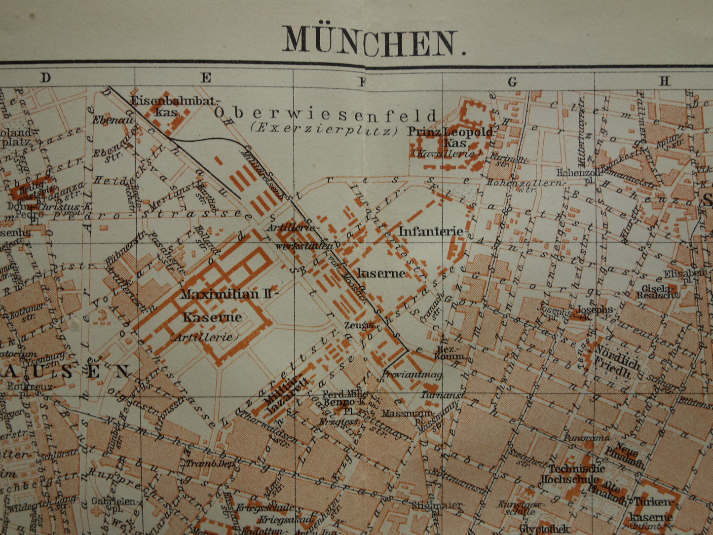München antieke plattegrond 100+ jaar oude kaart van München Beieren Duitsland uit 1921 originele vintage historische kaarten