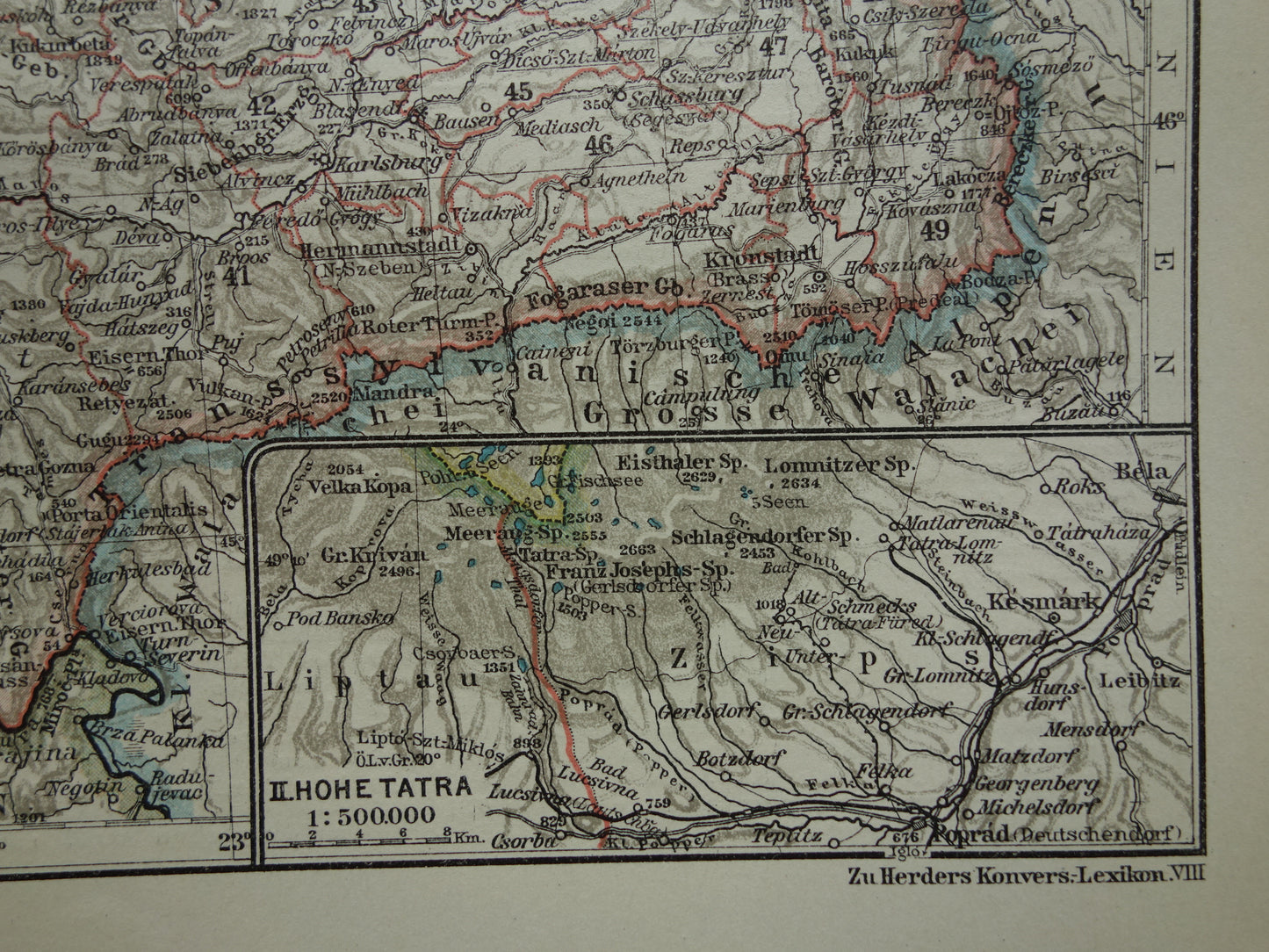 HONGARIJE oude landkaart van Hongarije 1921 originele vintage Duitse kaart Budapest
