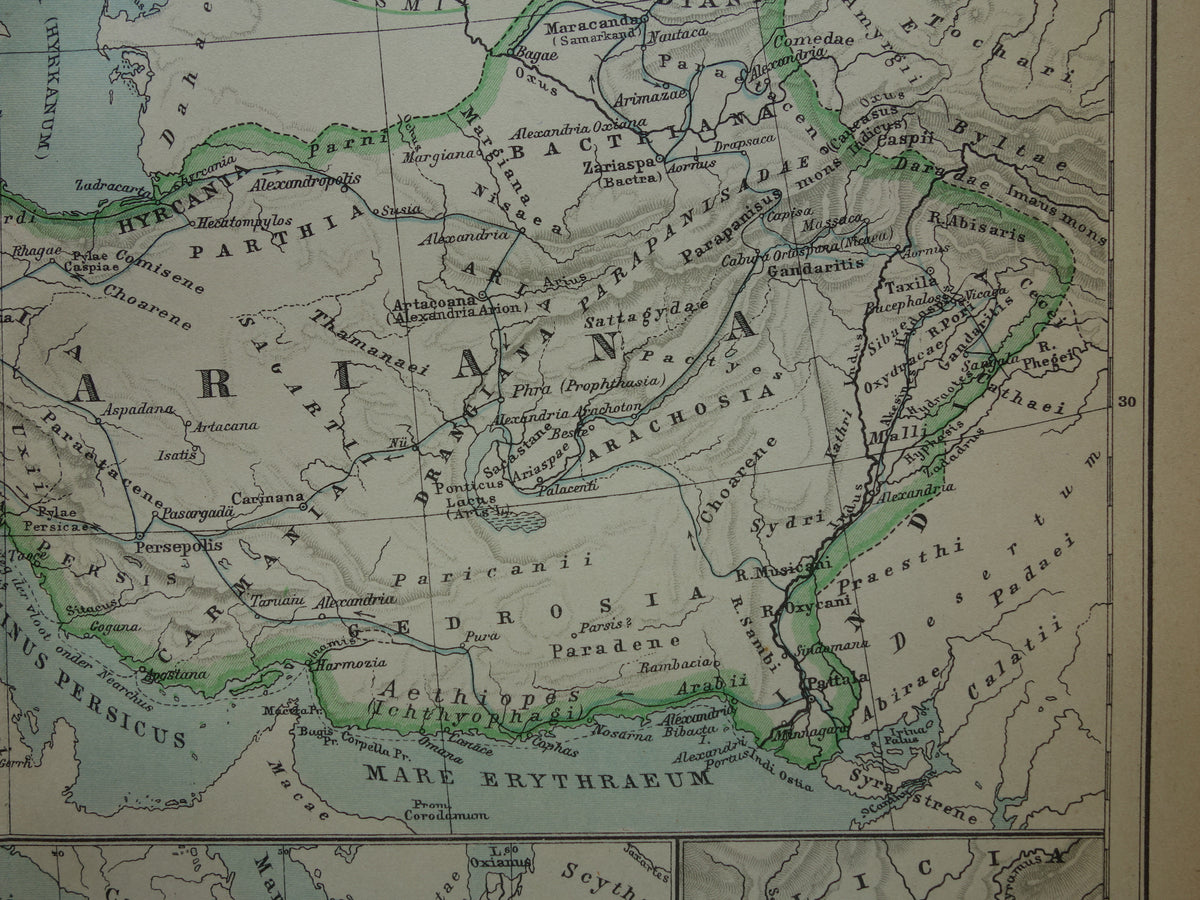 Map of the Empire of Alexander the Great from 1932 - Old Dutch map Macedonian Alexandrian Empire vintage map