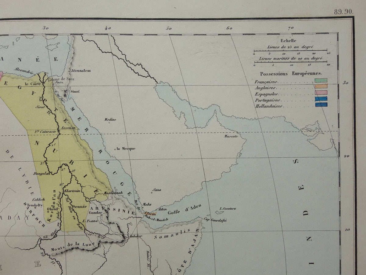 Oude kaart van Afrika uit 1859 Originele antieke Franse landkaart