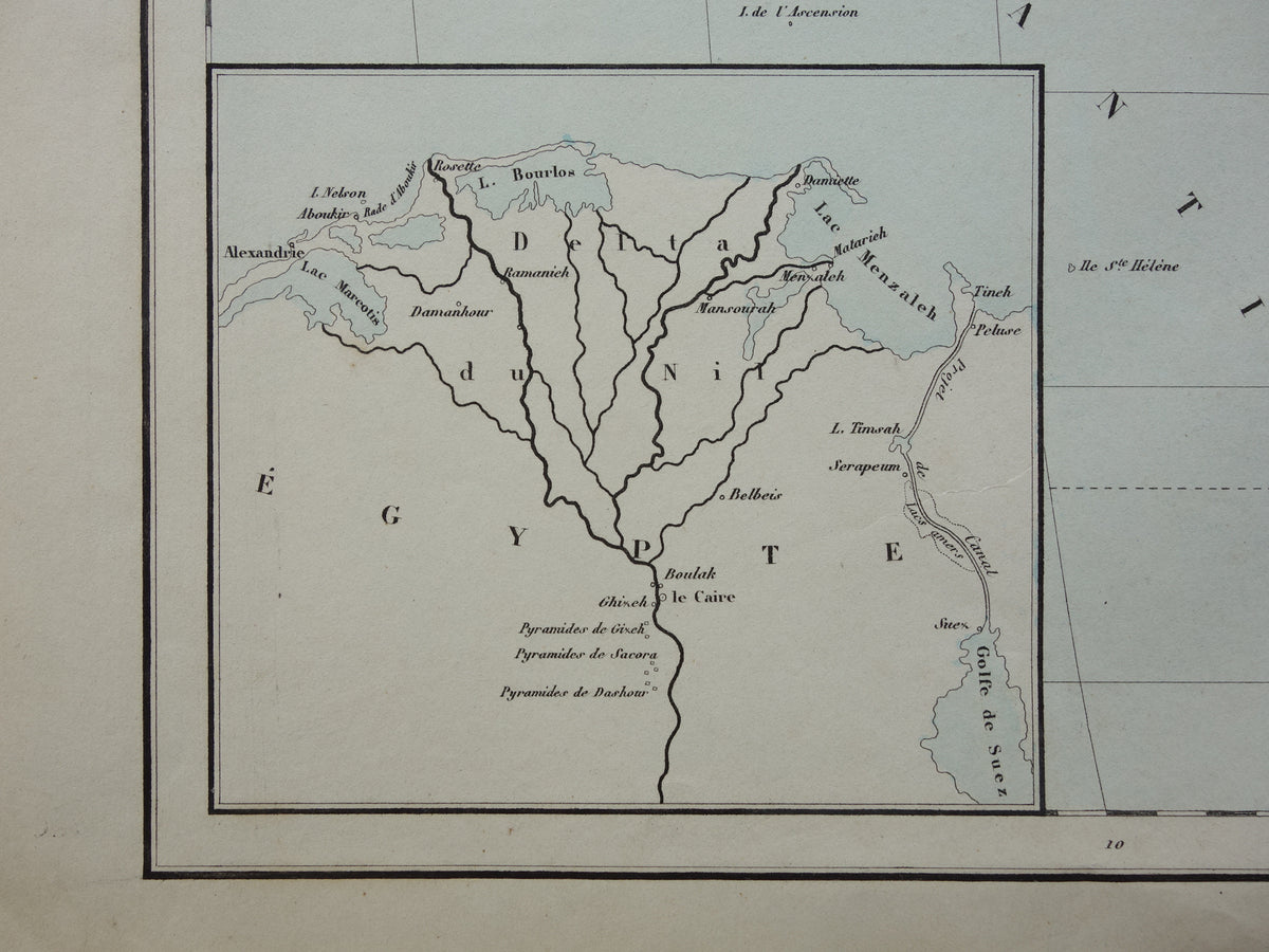 Oude kaart van Afrika uit 1859 Originele antieke Franse landkaart