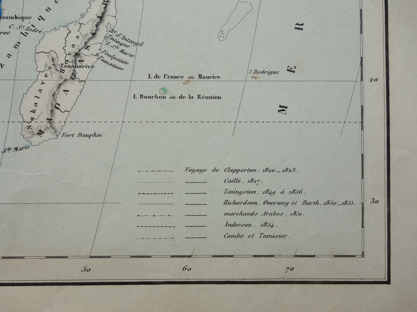 Oude kaart van Afrika uit 1859 Originele antieke Franse landkaart