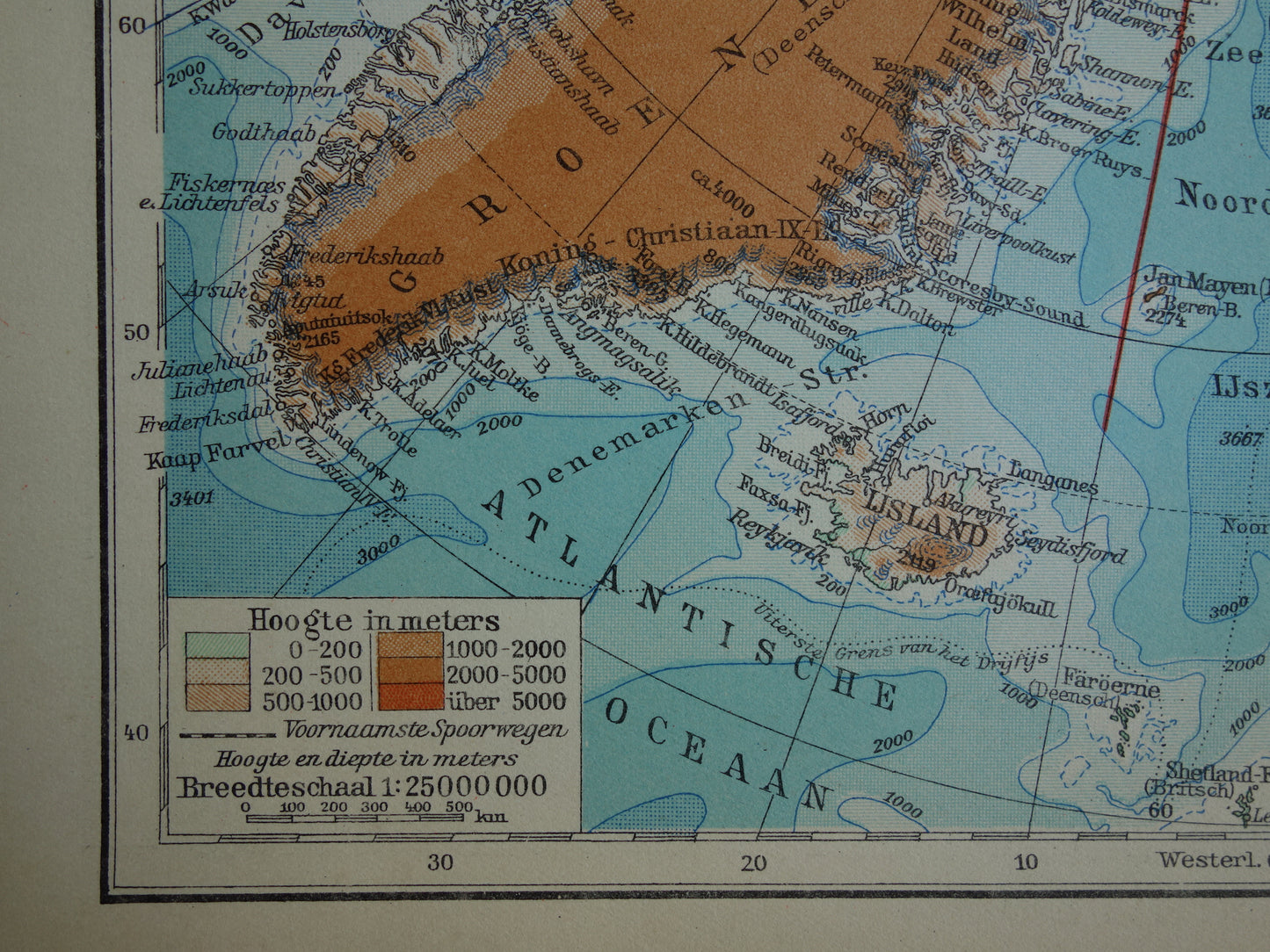 Oude kaart van de Noordpool uit 1937 originele antieke Nederlandse landkaart Aanspraken Noordpoolgebied