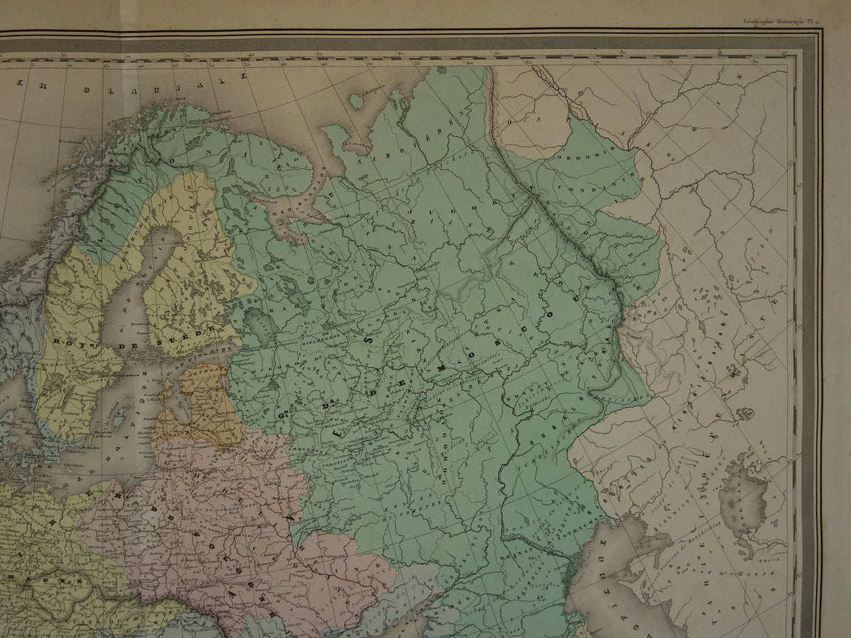 Kaart van Europa tijdens Keizer Karel de Vijfde Antieke landkaart Europees continent 16e eeuw vintage kaarten