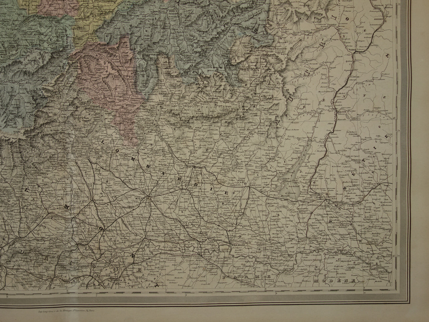 ZWITSERLAND Grote antieke landkaart van Zwitserland 1880 originele oude kaart te koop