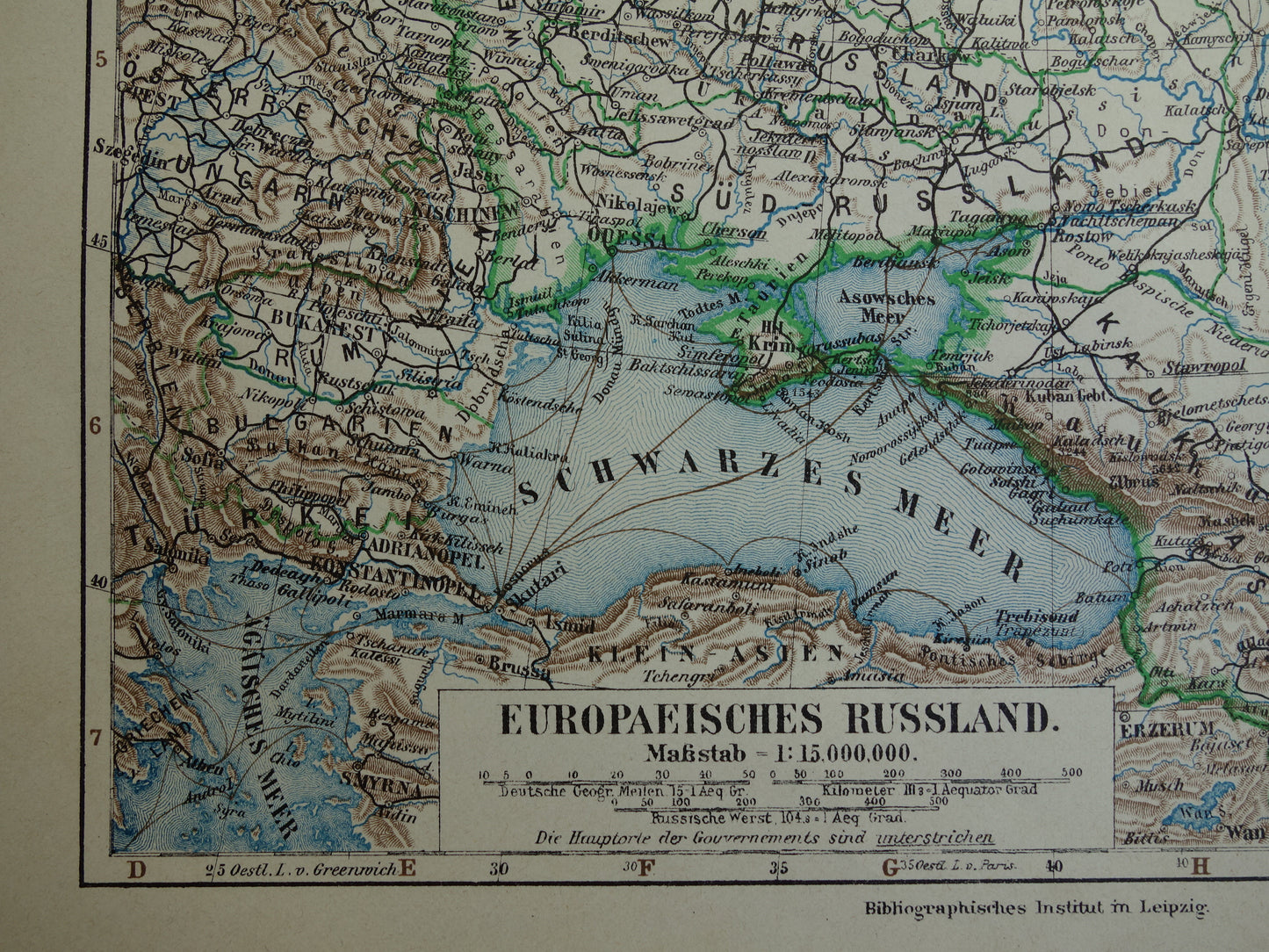 EUROPEES RUSLAND oude kaart van Rusland 1905 originele antieke kaart Moskou Baltische Staten Russische Rijk