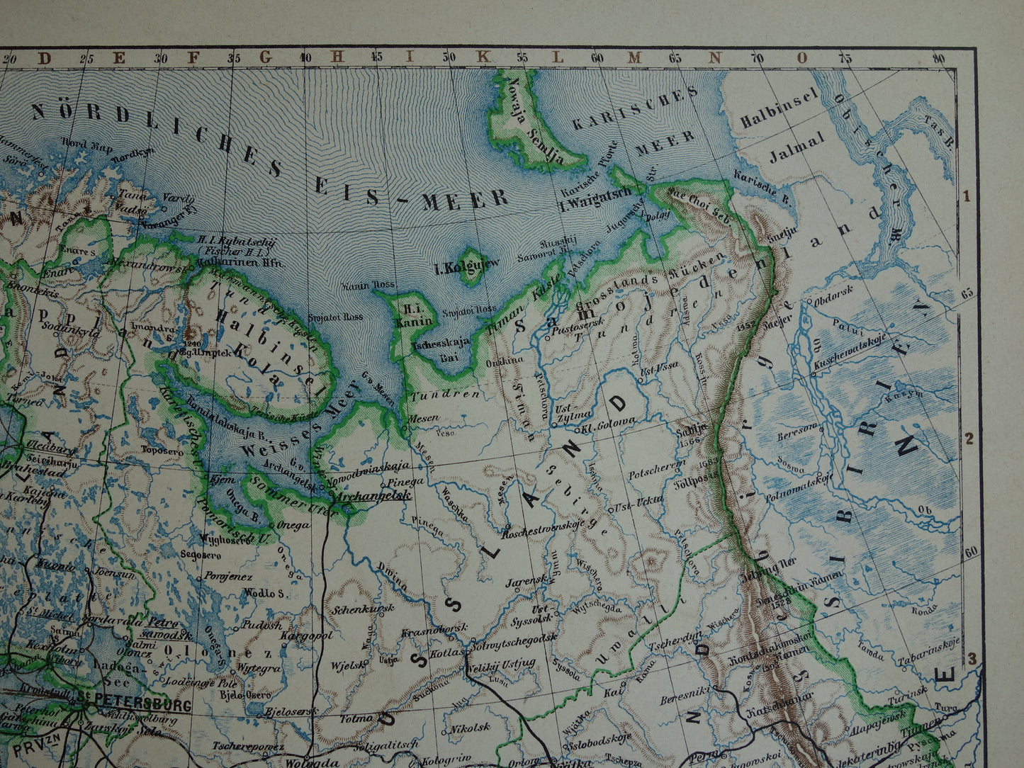 EUROPEES RUSLAND oude kaart van Rusland 1905 originele antieke kaart Moskou Baltische Staten Russische Rijk