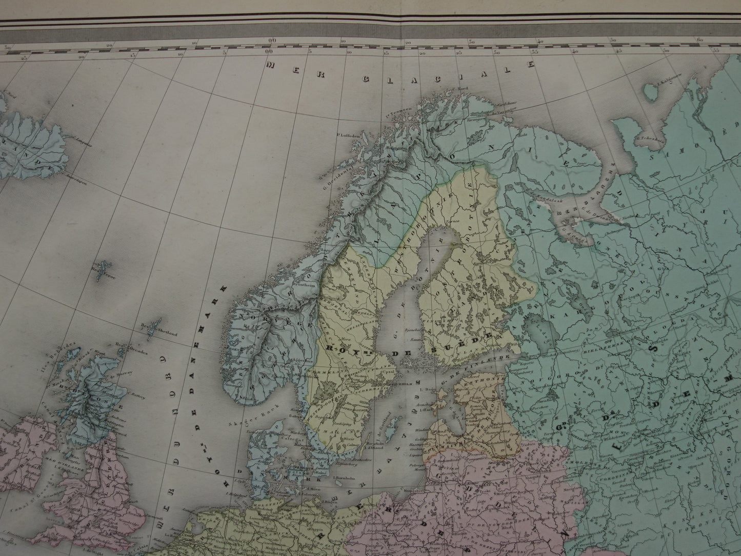Kaart van Europa tijdens Keizer Karel de Vijfde Antieke landkaart Europees continent 16e eeuw vintage kaarten