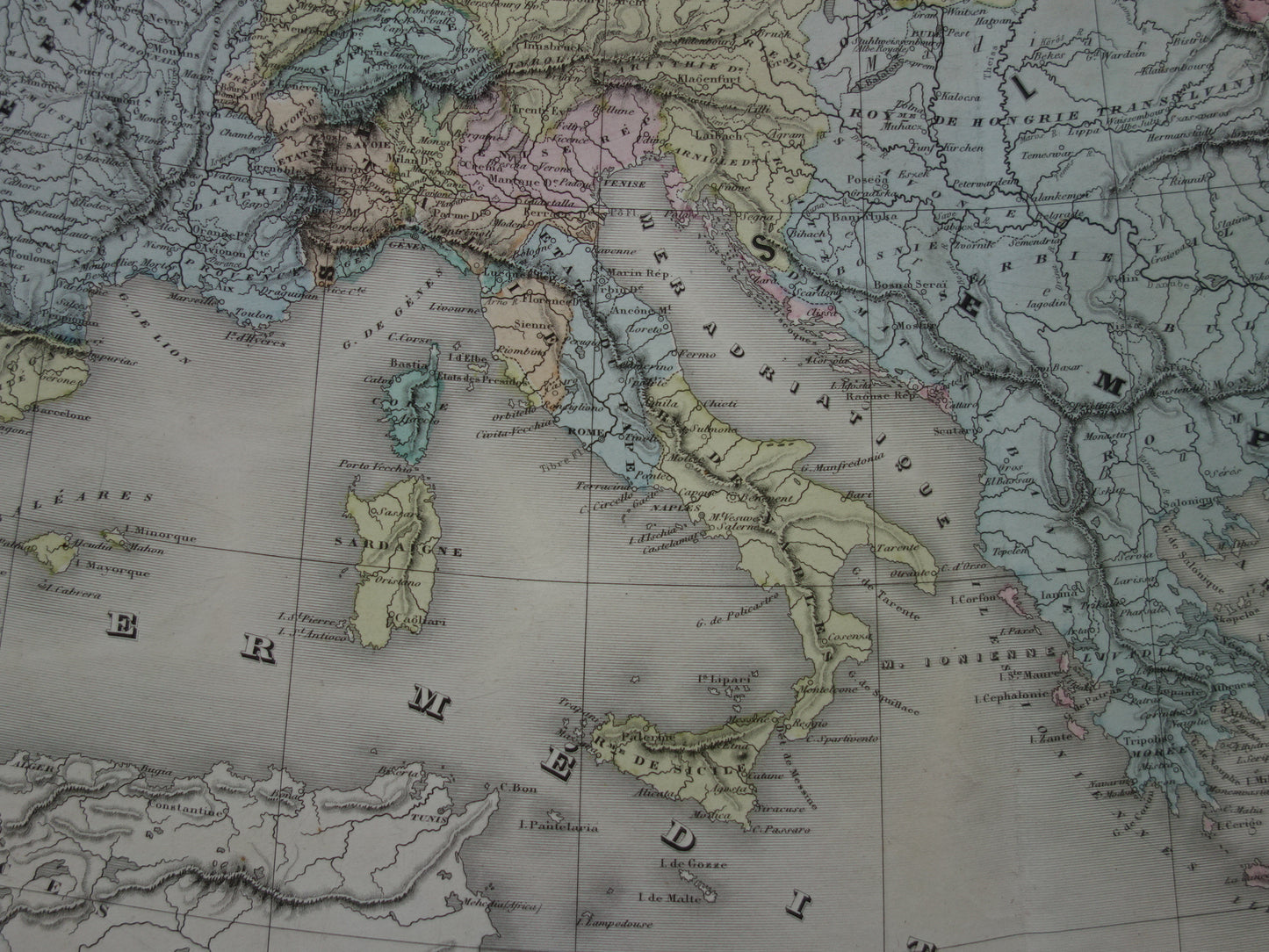Kaart van Europa tijdens Keizer Karel de Vijfde Antieke landkaart Europees continent 16e eeuw vintage kaarten