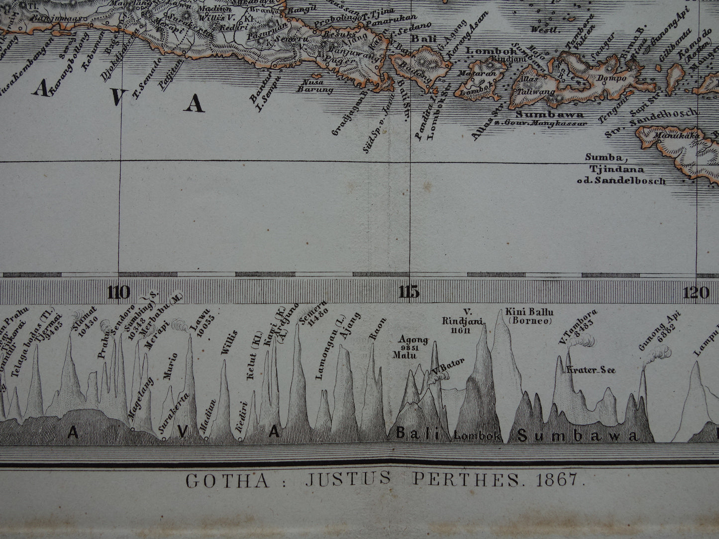 INDONESIË oude kaart Filipijnen Zuidoost-Azië 1867 Mooie originele oude landkaart van Batavia Atjeh Java