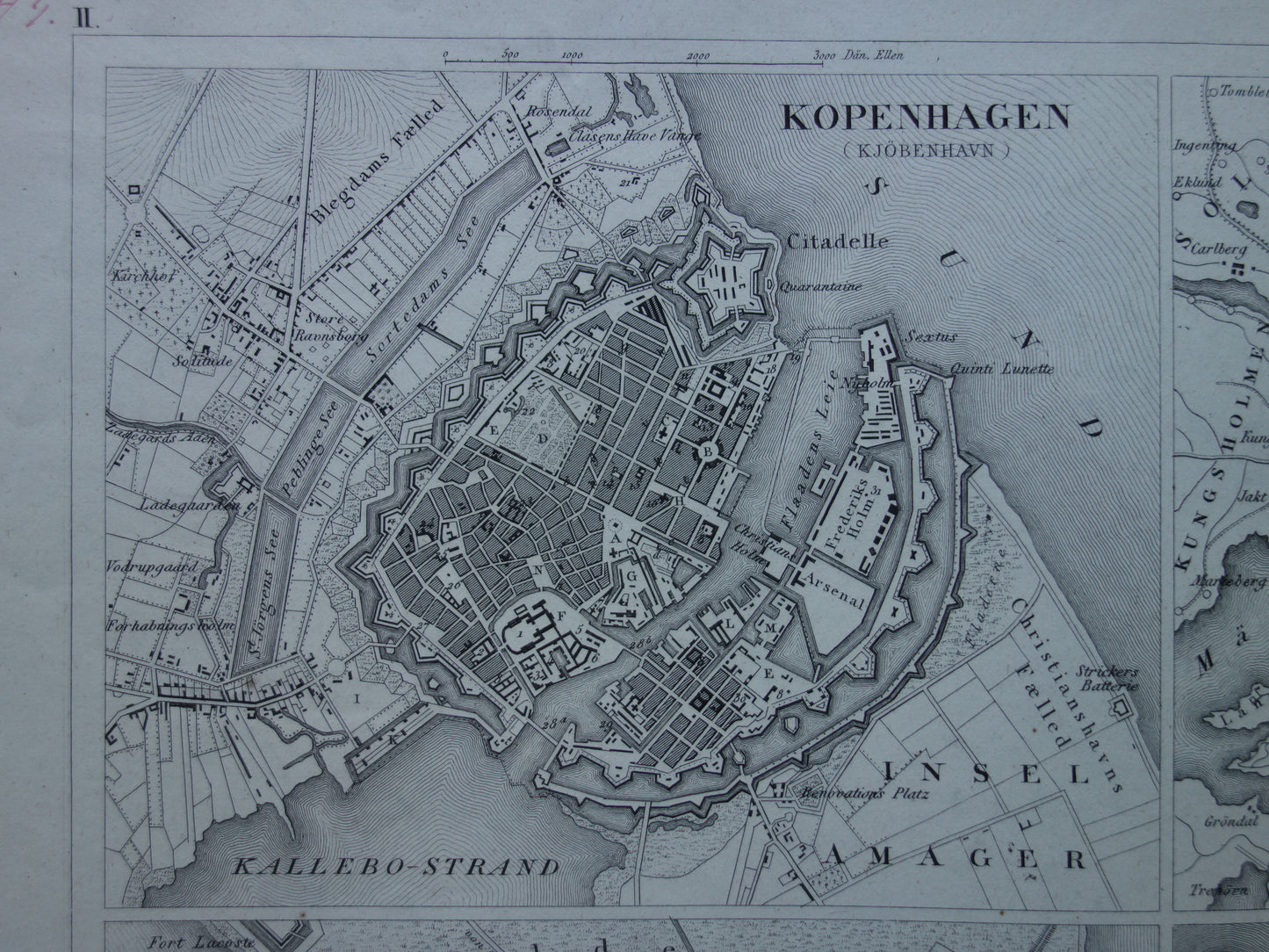 Amsterdam Antwerpen Stockholm Kopenhagen antieke plattegrond 170+ jaar oude kaart met plattegronden van Europese steden uit 1849 - originele vintage historische kaarten